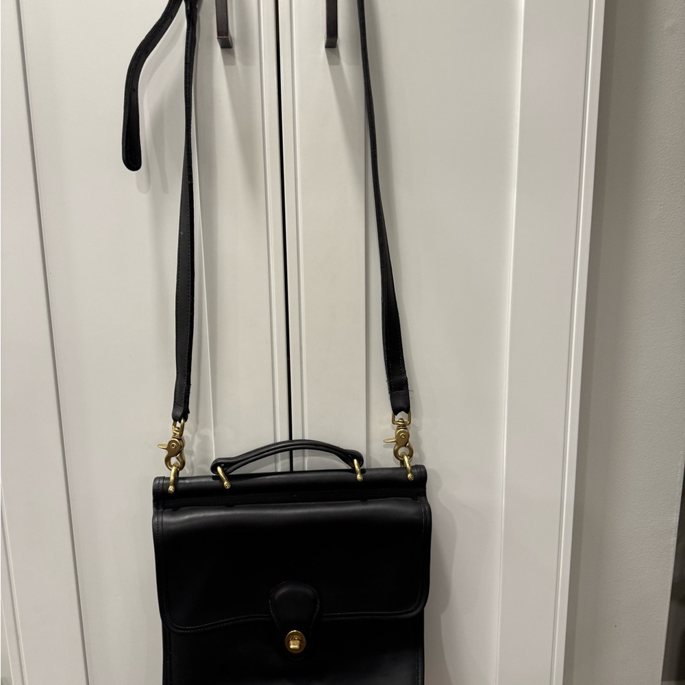 Vintage Coach Black Willis 9927 Crossbody Leather Shoulder Satchel USA Bag - Picture 2 of 15